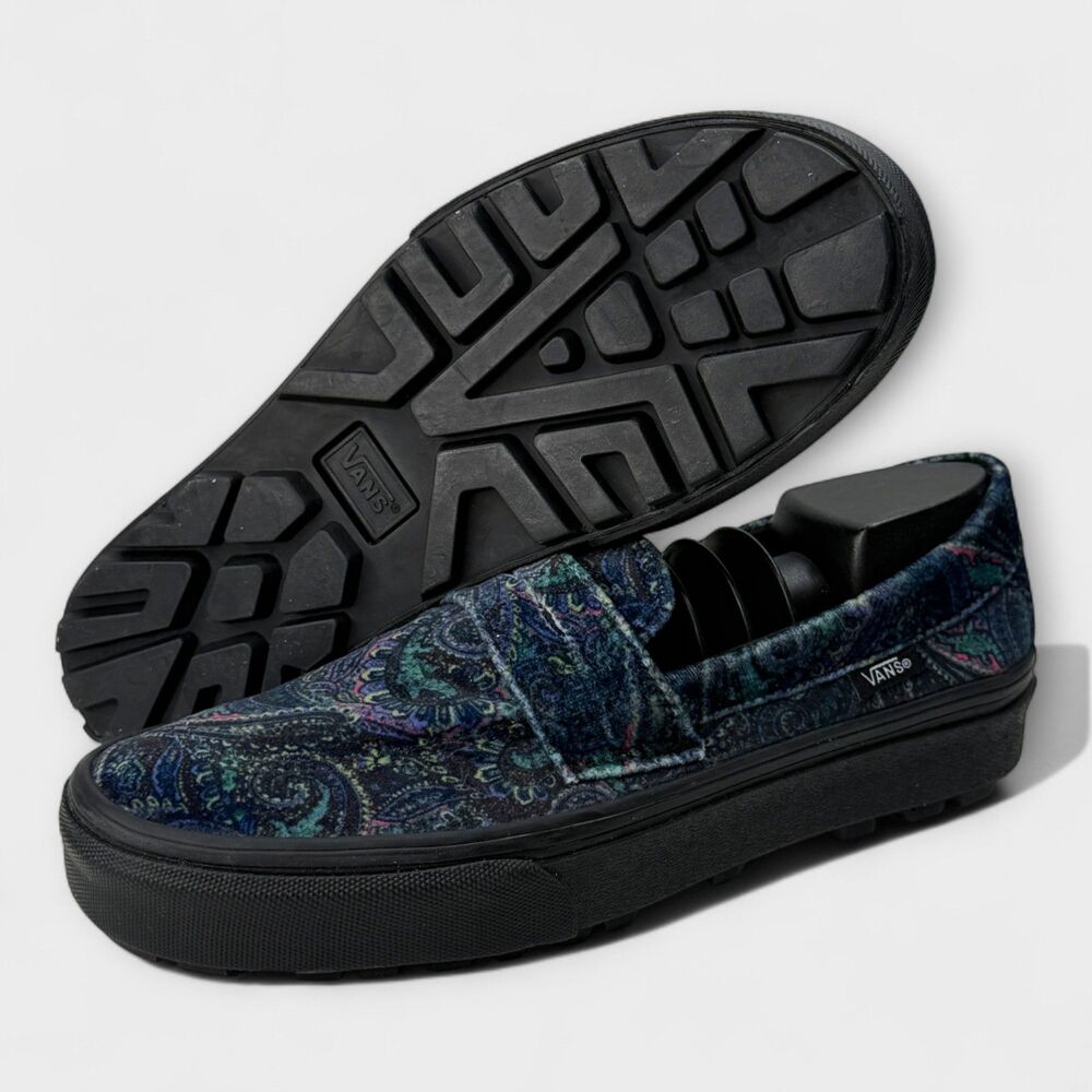 Vans Style 53 Velvet Paisley Blue Slip On Creeper Womens 8 Mens 6.5 NWOB - Picture 8 of 12